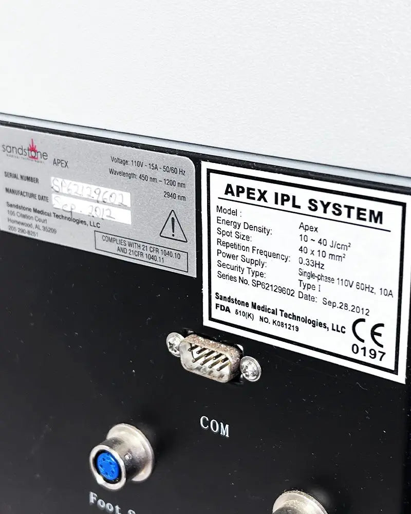 2012 Ellman Sandstone Apex HR VR Hair Acne Vascular IPL Laser System