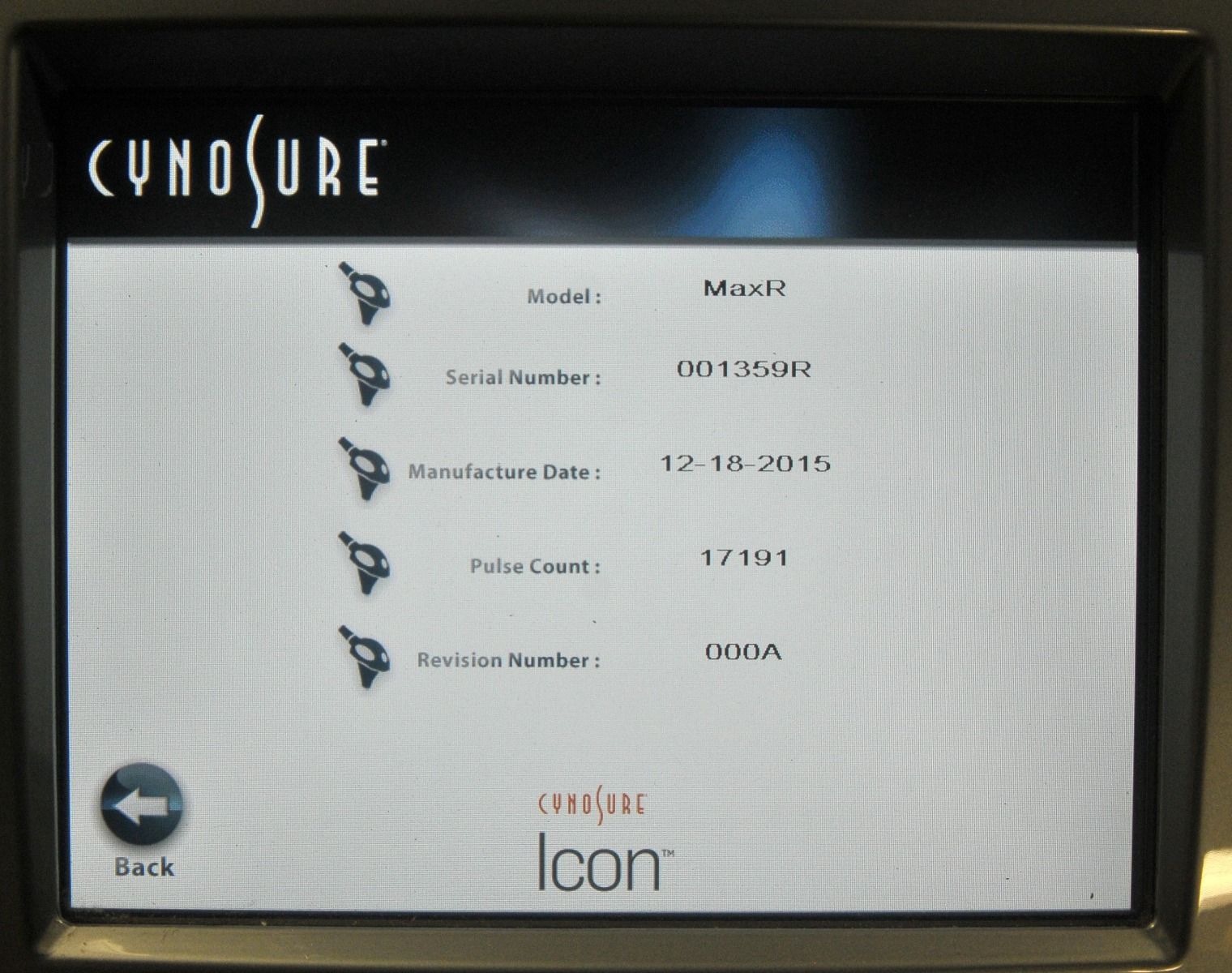 2015年 パロマー ICON レーザー MaxR ハンドピース 永久脱毛 Max R スポット HP