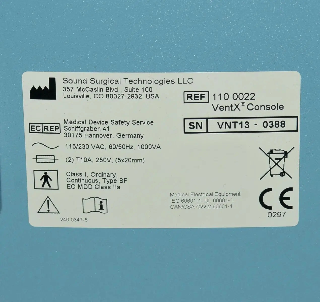 2013 Sound Surgical VaserLipo Vaser VentX Ultrasound Amplifier Aspiration System Solta Medical