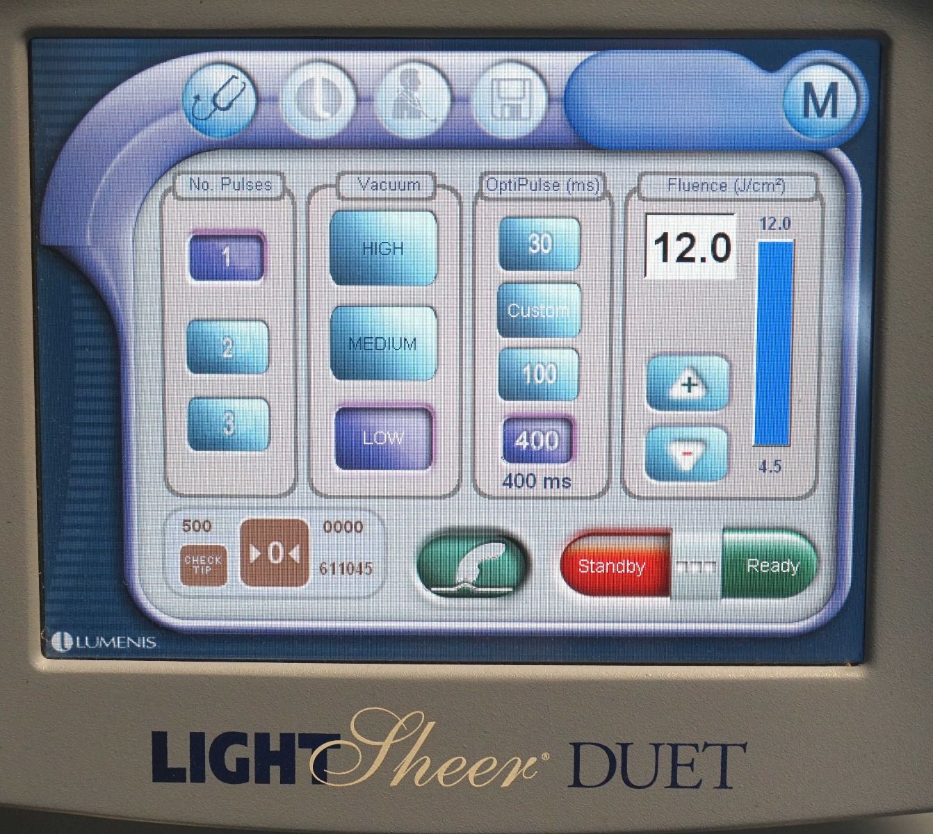 2009 Lumenis LightSheer Duet Laser ET HS 9x9mm 22x35mm Hair Removal Light Sheer