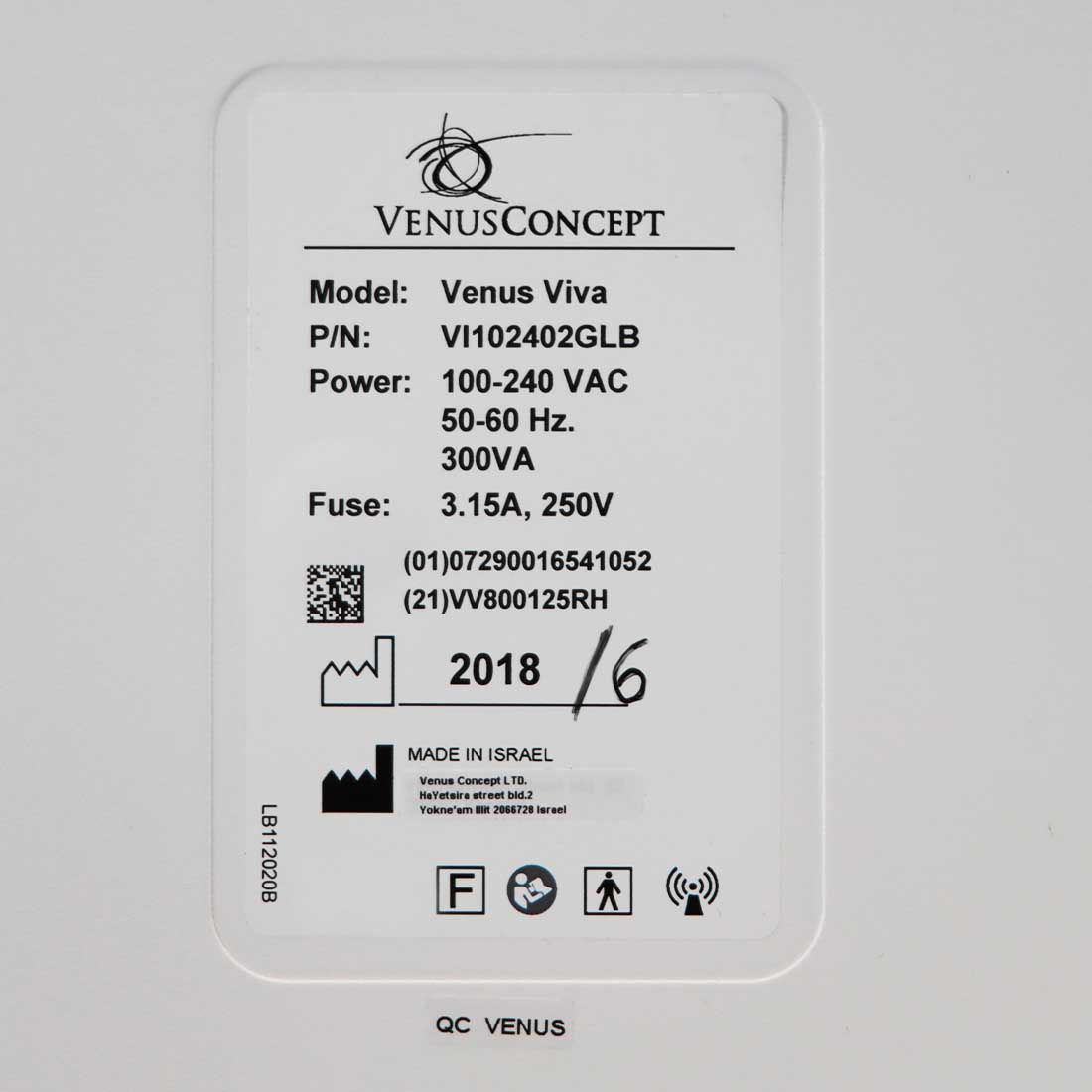 2018 Venus Concepts Viva Fractional RF Skin Resurfacing Scars VenusConcept