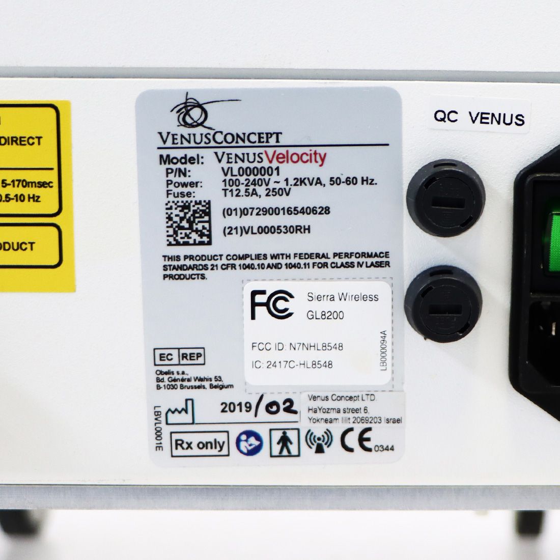 2019 VenusConcept Venus Velocity 800 nm Diode Hair Removal Laser Concept w/HP