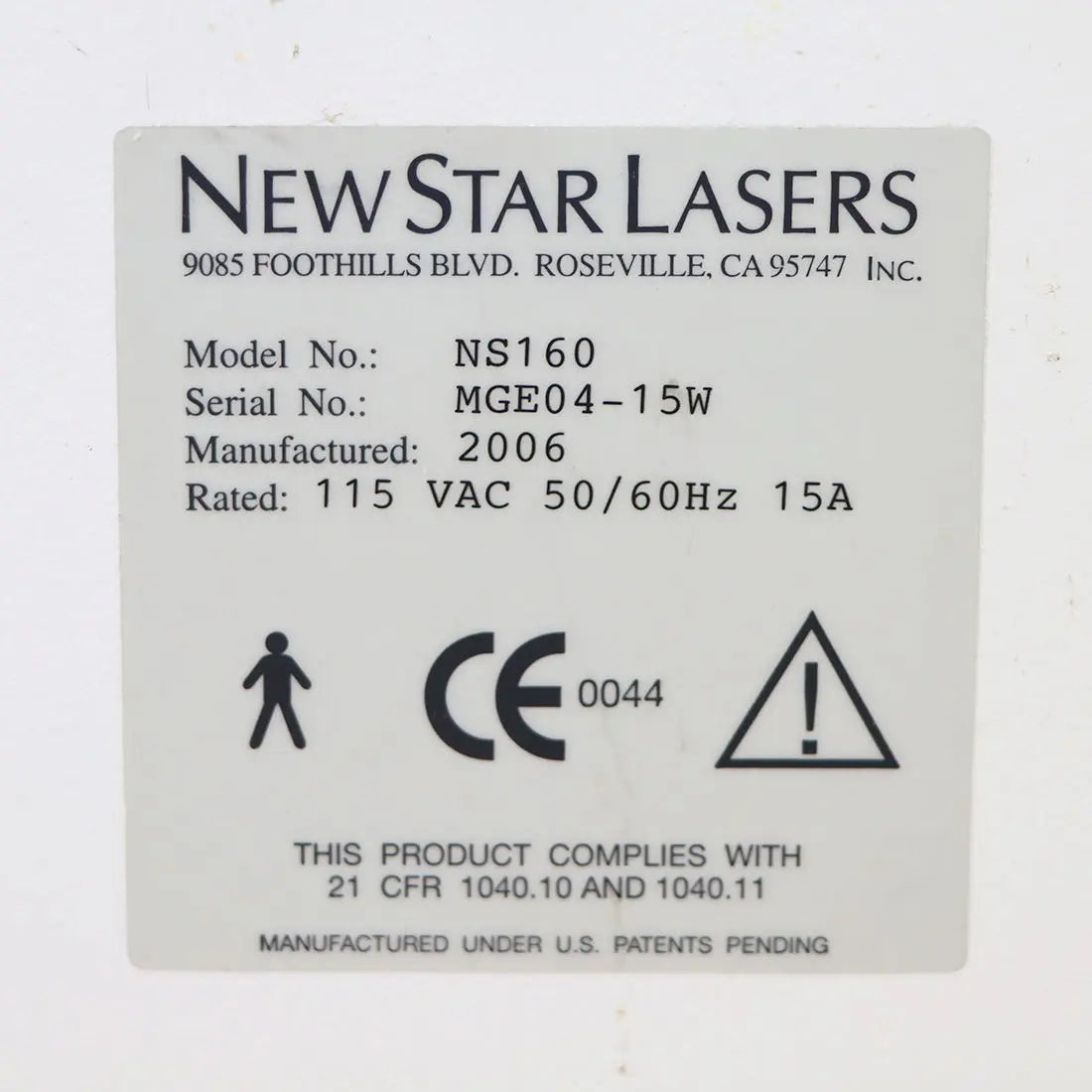 2006 New Star NS160 CoolLipo Laser Nd YAG 1320 nm Cosmetic Leg Veins CTEV CVI