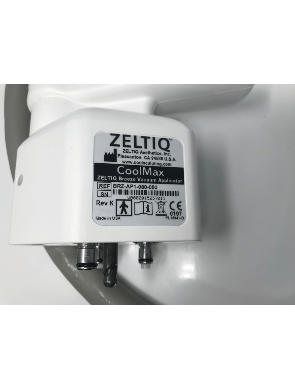 Zeltiq Cool Sculpting Max Breeze Vacuum Applicator BRZ-AP1-080-000 Refurbished Zeltiq