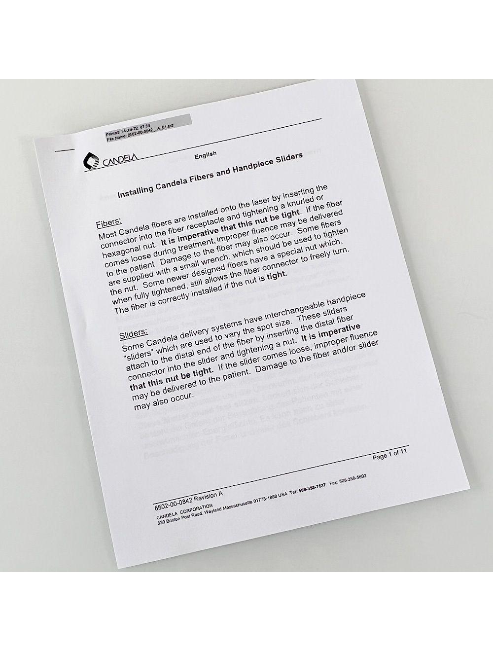 Candela GentleLase Plus Fiber Assembly 12/15/18mm Factory NEW 7122-00-3684 (GF2931)