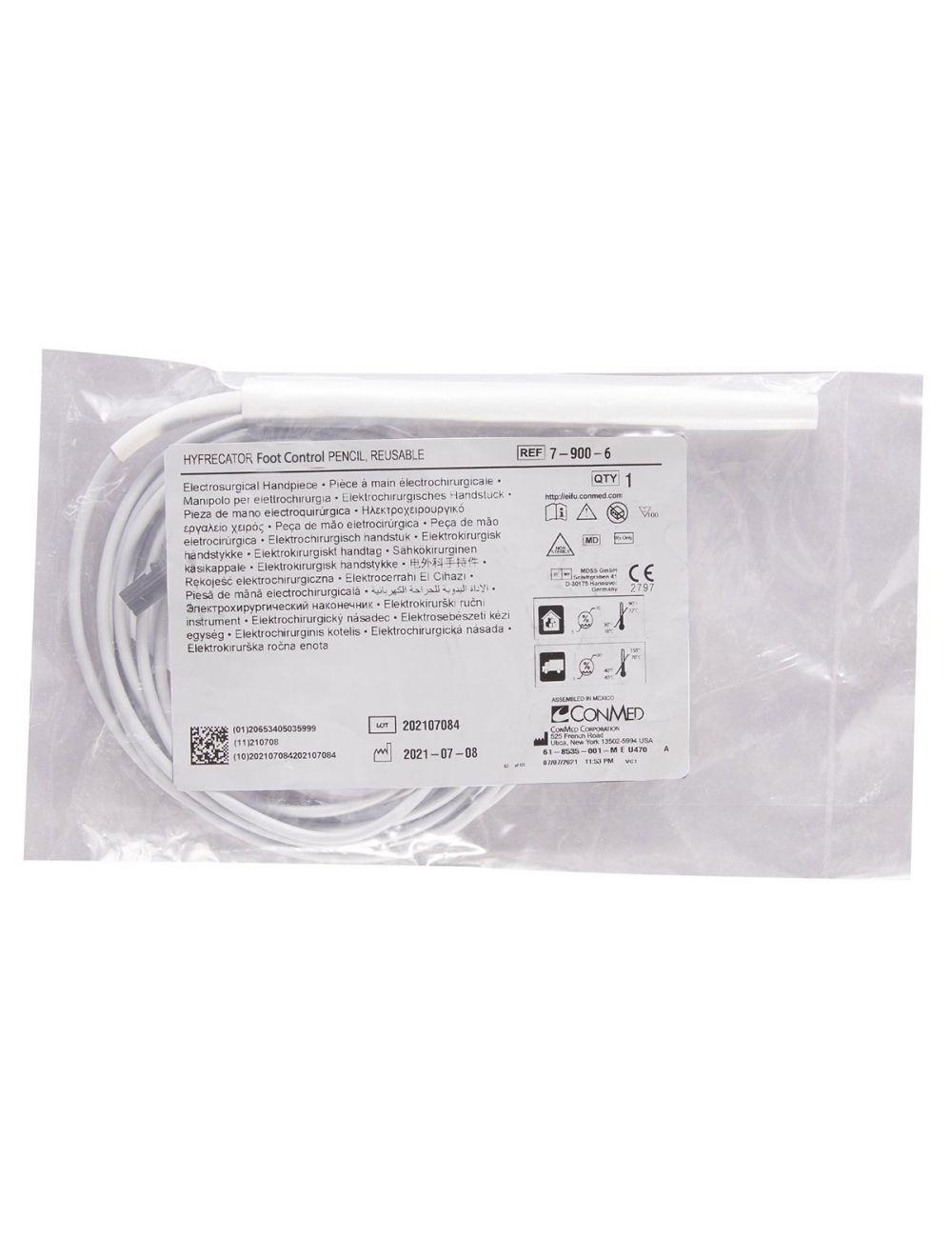 ConMed Hyfrecator 2000 Pencil Foot-Control Handpiece (Autoclavable/Reusable) 10ft - 7-900-6