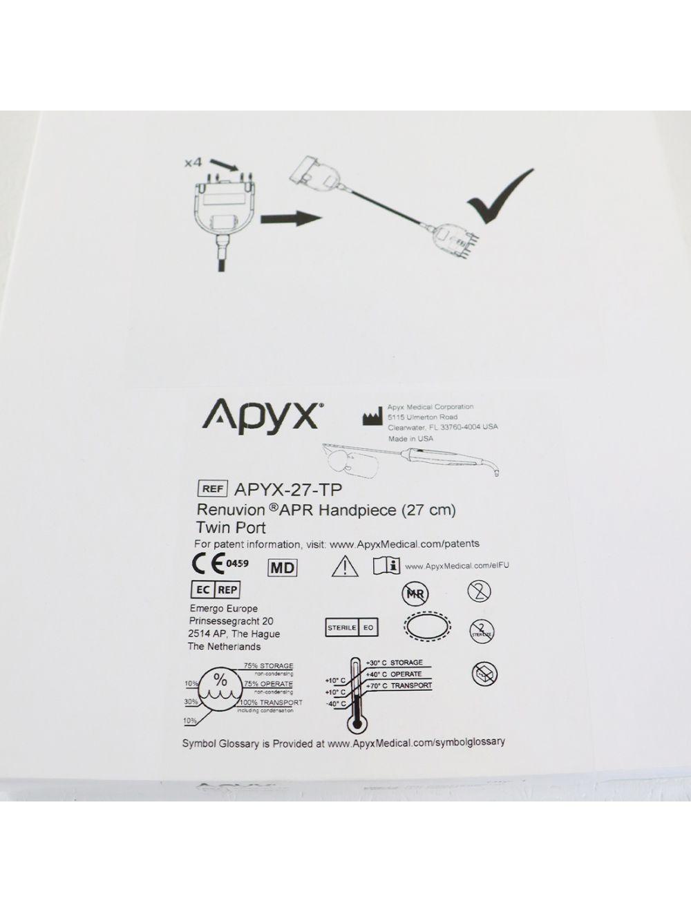 Renuvion APR ツインポート 15mm ハンドピース 電気外科用 RF ジェネレータ APYX-15-TP