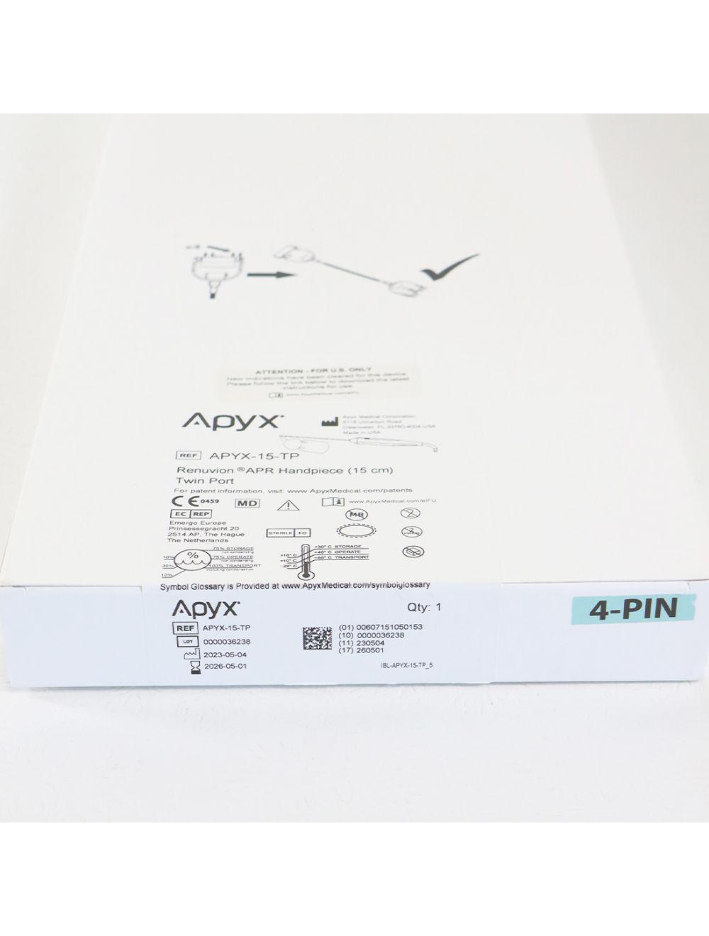 Renuvion APR Twin Port 15mm Handpiece Electrosurgical RF Generator APYX-15-TP