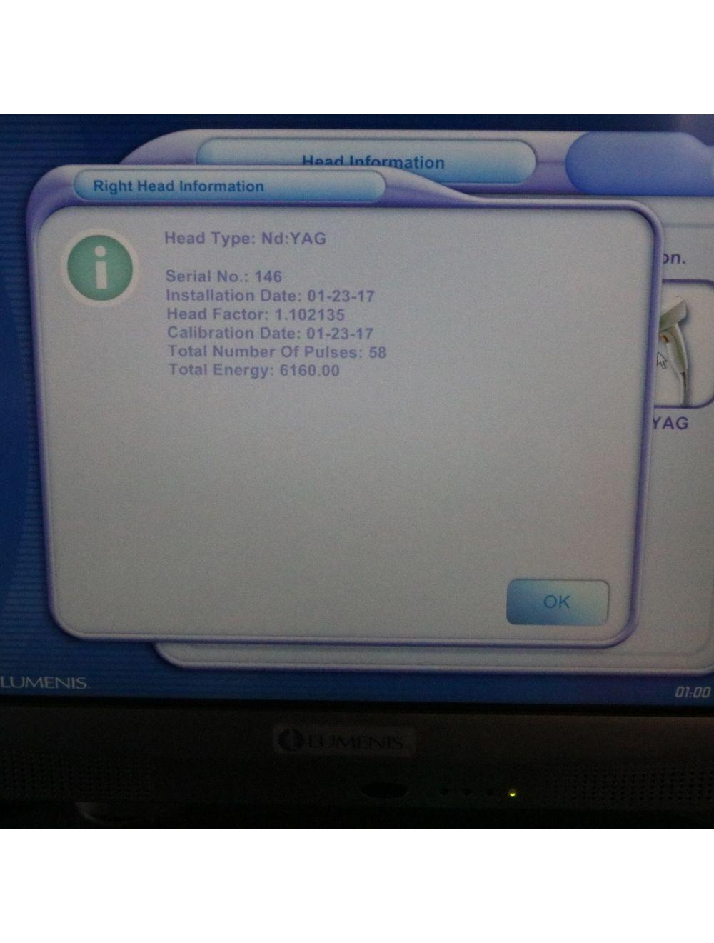 2016 Lumenis LumeOne Multi Spot Nd YAG 1064 nm Laser Handpiece Lume 1 58 SHOTS!