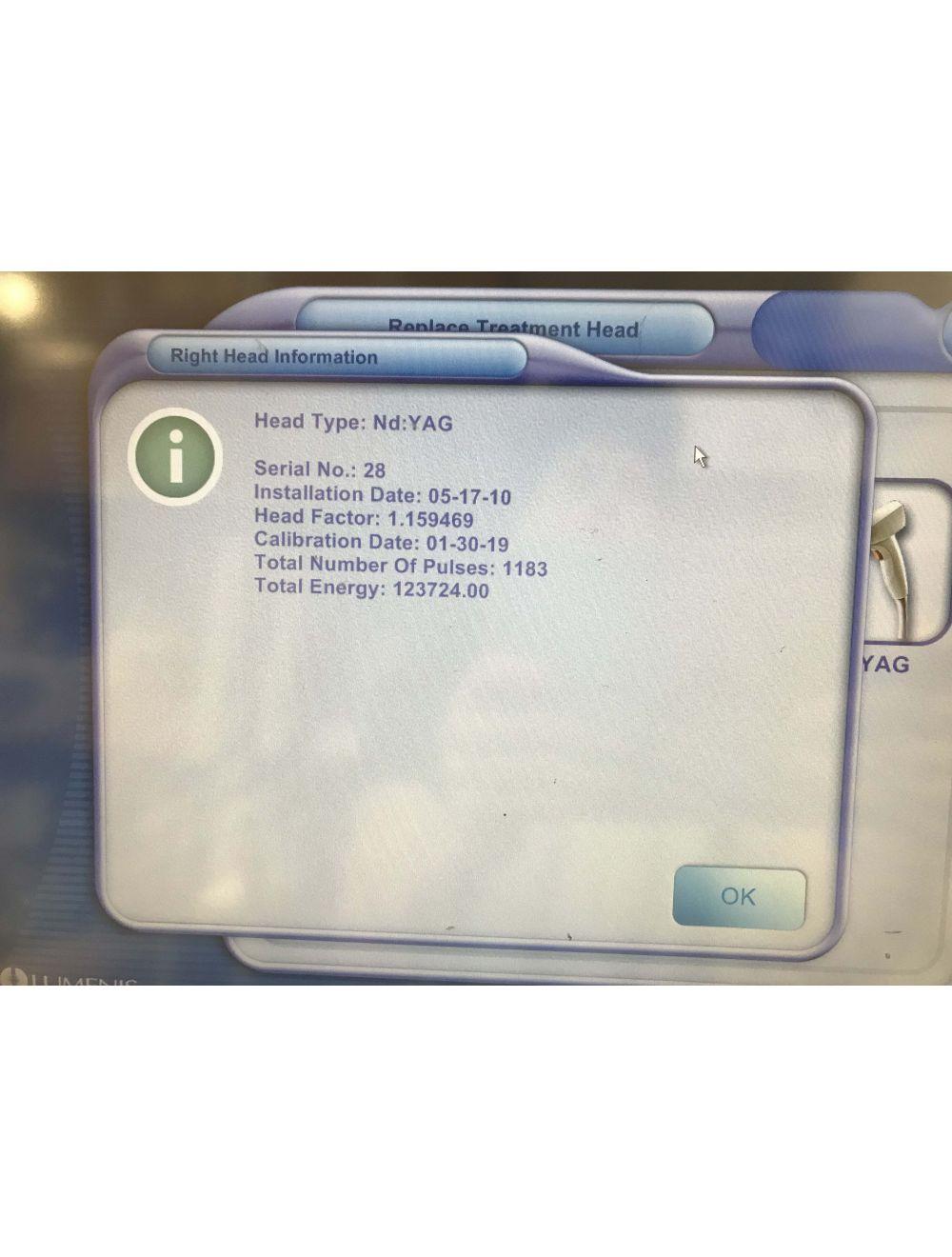 Lumenis Lume One MultiSpot Nd:YAG Laser 1064 Handpiece Vascular &amp; 6mm Crystal