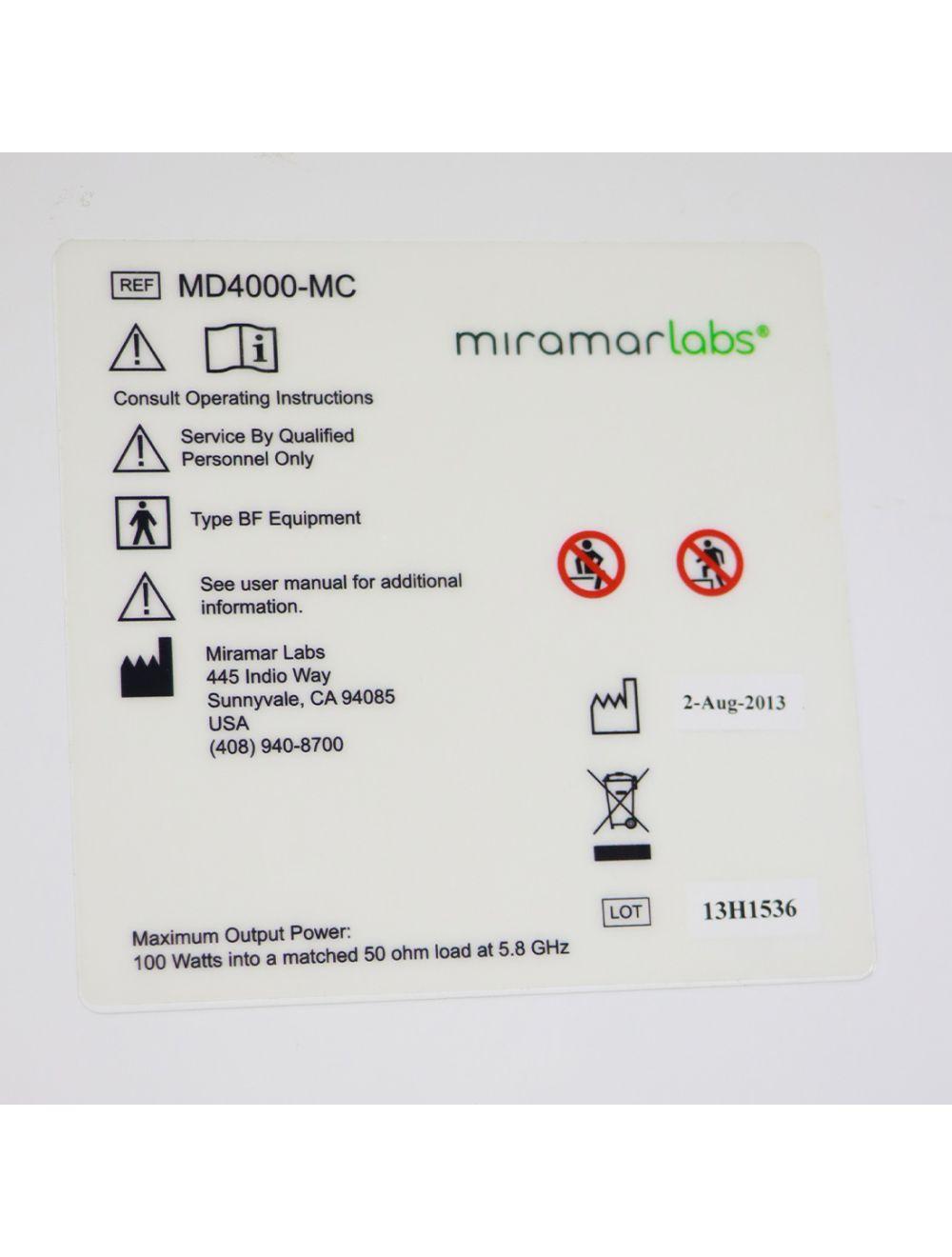 2013 Miramarlabs MiraDry MD4000-MC Sweat Odor Reduction Treatment System
