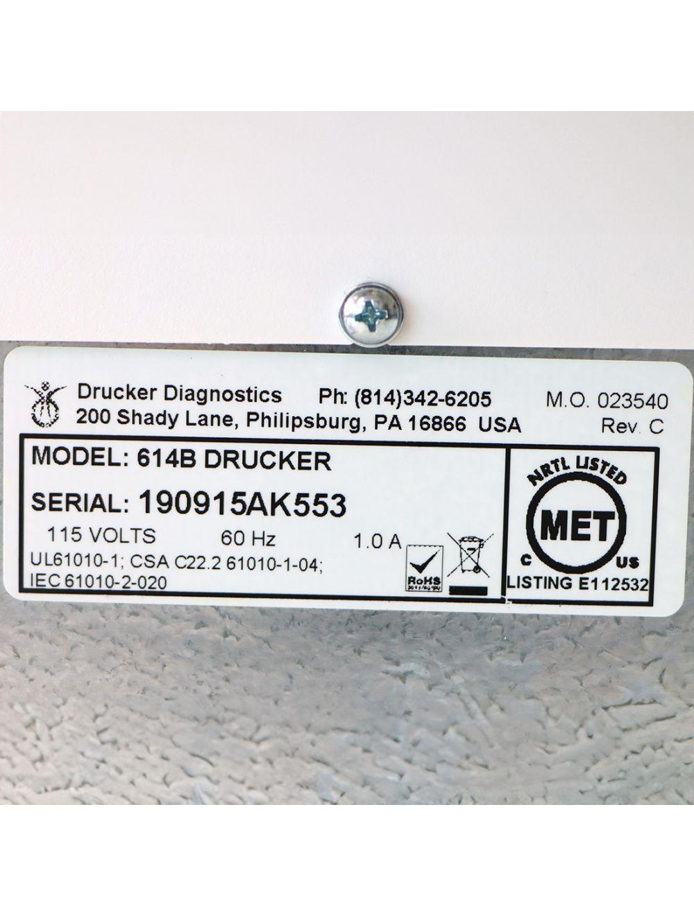 Drucker Diagnostics 614B Fixed Angle Single-speed Centrifuge