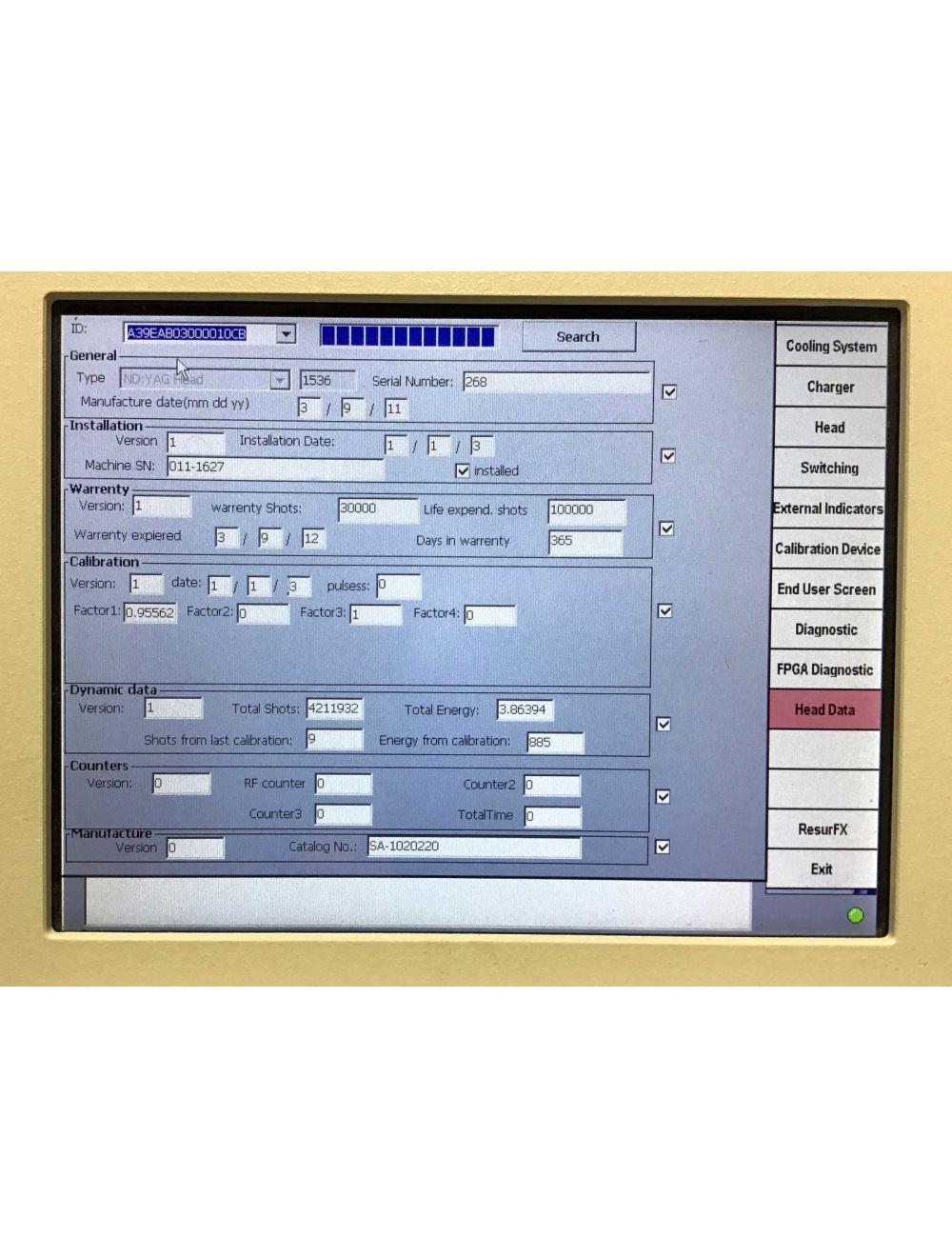 Lumenis M22 Multi Spot Nd YAG 1064nm Laser Handpiece HR Wrinkles Lesions 2011 Lumenis