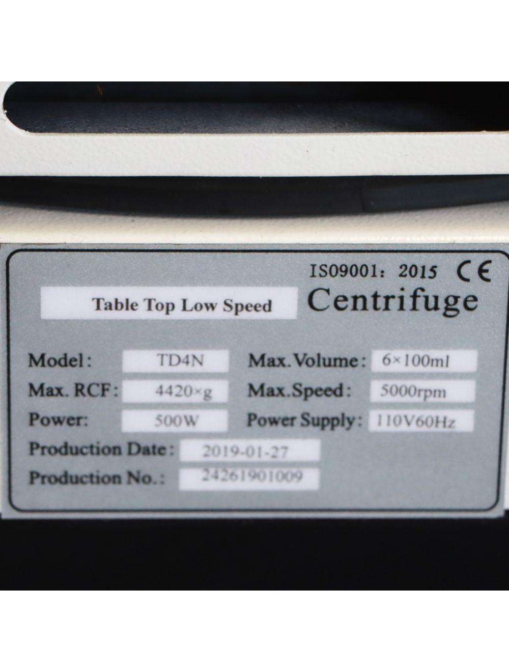 2019 Yingtai Instrument TD4N Table Top Centrifuge 5000rpm 4-Vile Swing Rotator Sol International Medical