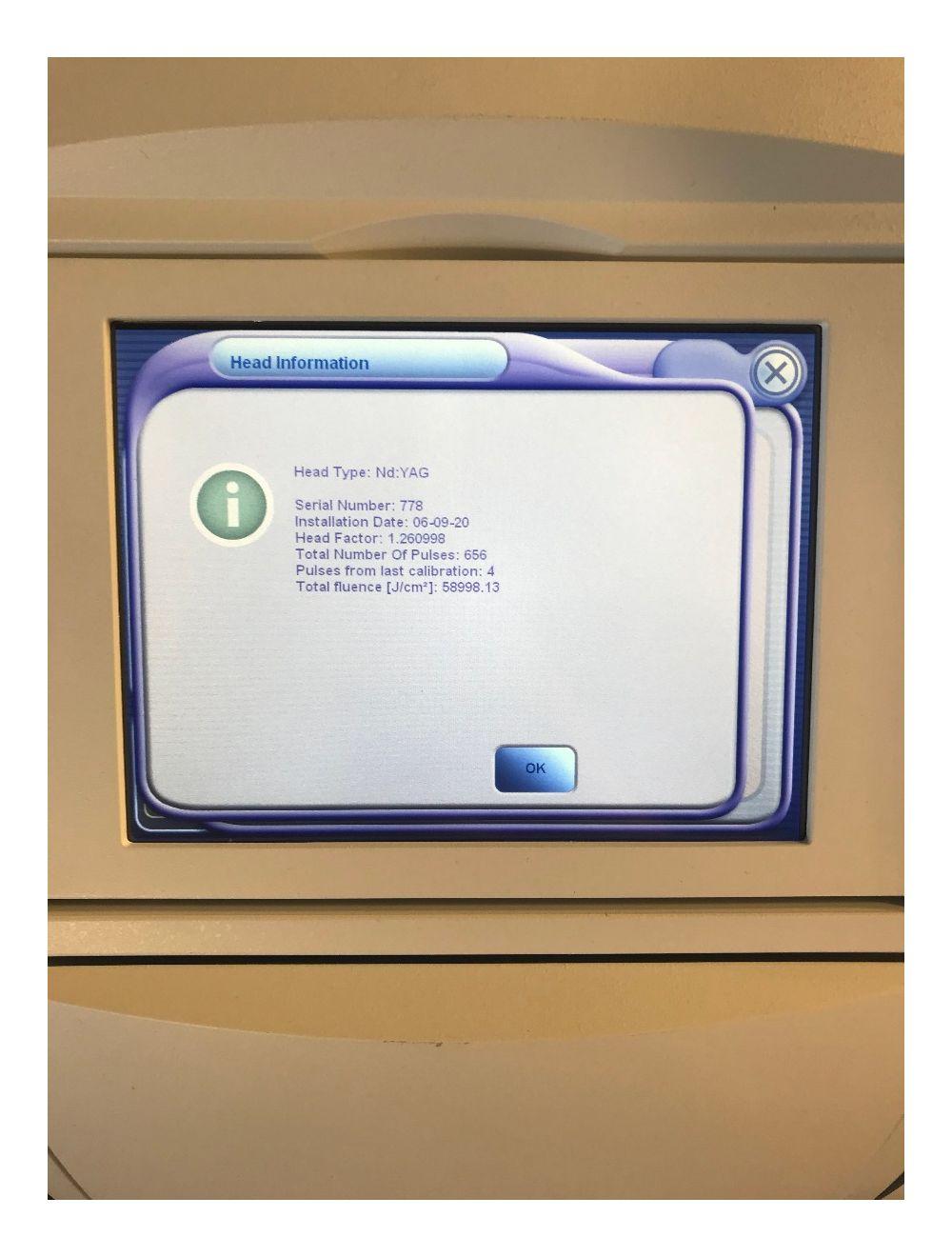 2014 Lumenis M22 Multi-Spot NdYAG 1064 nm Laser Handpiece ONLY 656 SHOTS Lumenis