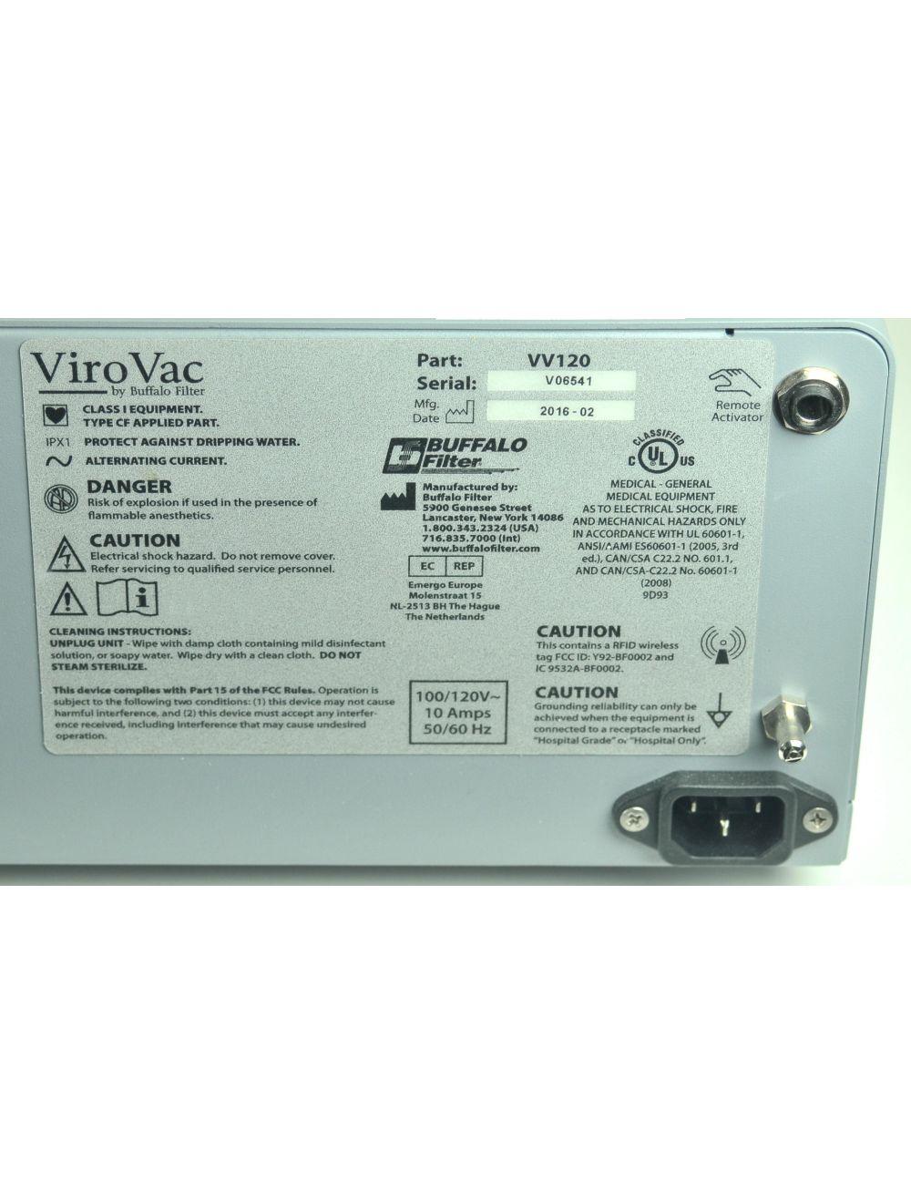 2016 Buffalo Filter ViroVac Smoke Plume Evacuation System VV120 Vacuum Suction Sol International Medical