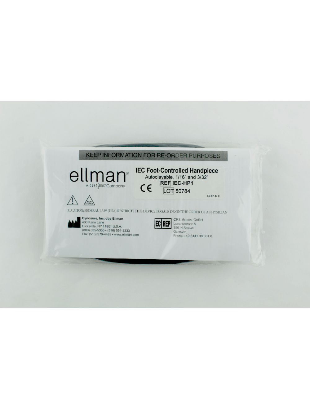 ELLMAN IEC FOOT-CONTROLLED HANDPIECE - AUTOCLAVABLE, 1/16&quot; Sol International Medical