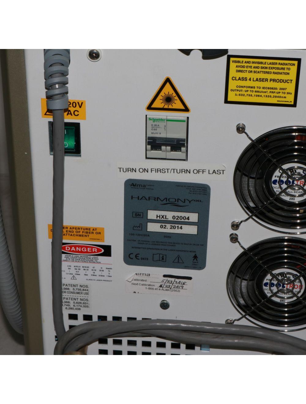 2014 Alma Harmony XL IPL Workstation 1 HP Dye-VL SVL 500-600 nm Pigment Vascular Alma