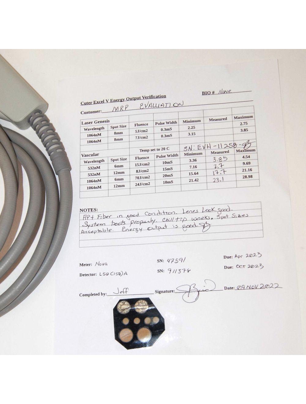 Cutera Excel V Laser Genesis CoolView Handpiece 1064/532 Vascular Veins 70010501 Cutera