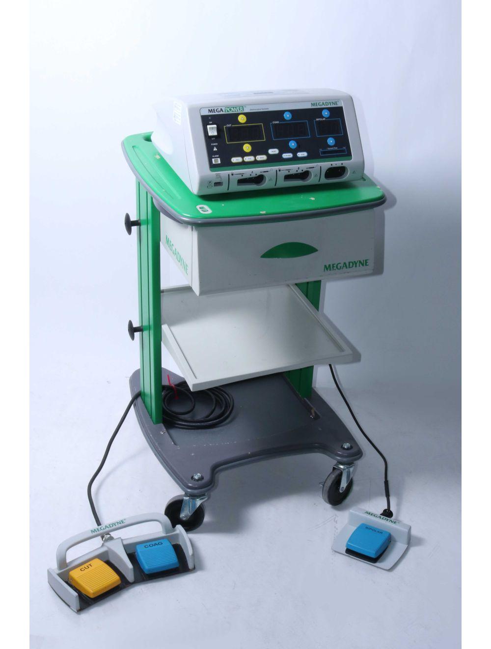 Megadyne Mega Power 1000 Electrosurgical Generator ESU Cut Coag Bipolar w/ Cart Sol International Medical