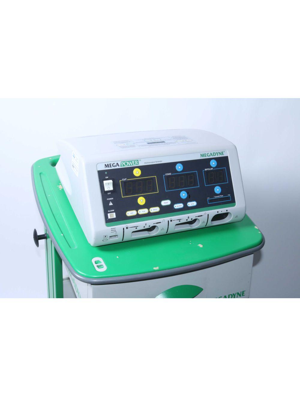 Megadyne Mega Power 1000 Electrosurgical Generator ESU Cut Coag Bipolar w/ Cart Sol International Medical