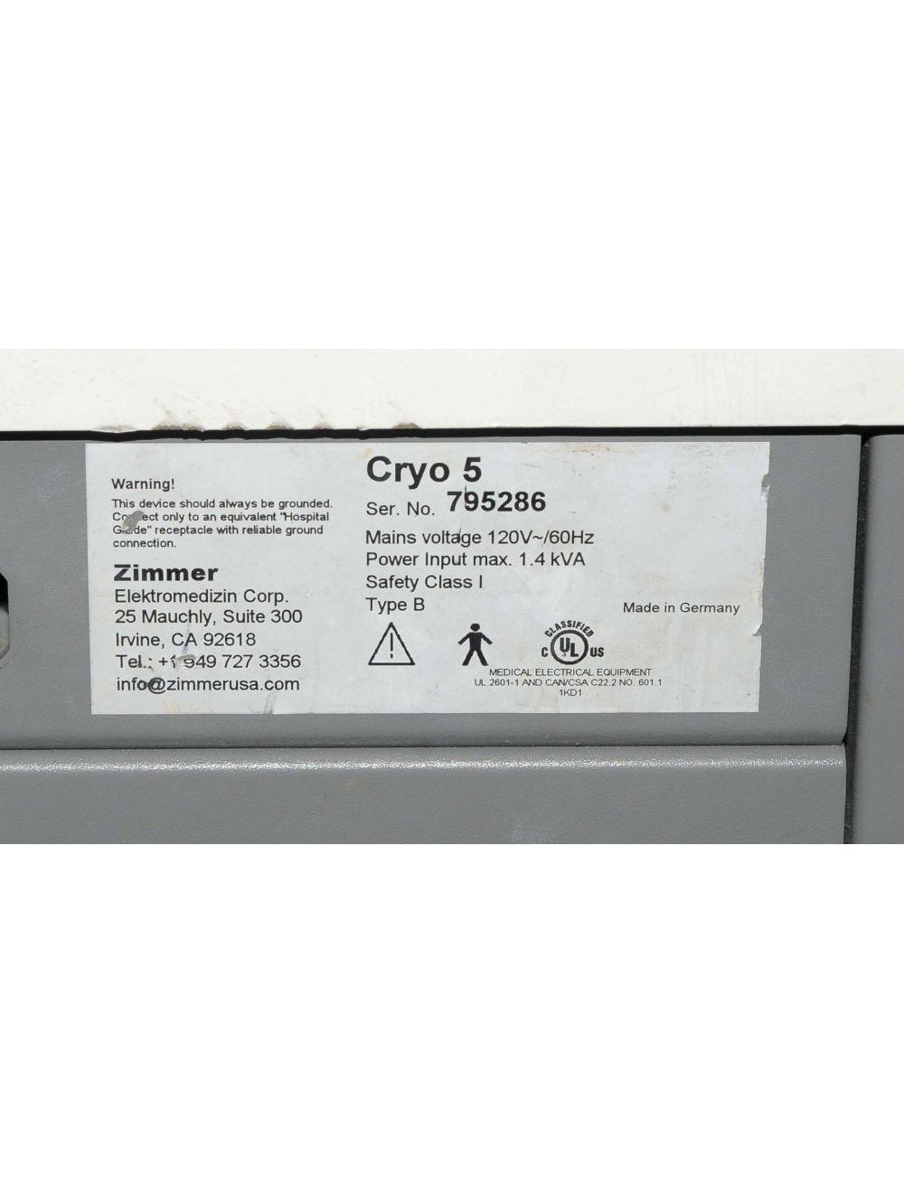 Cryo5 Skin Cooling Chiller ZIMMER Syneron Syner-Cool Cryo 5 IPL Epidermal Laser