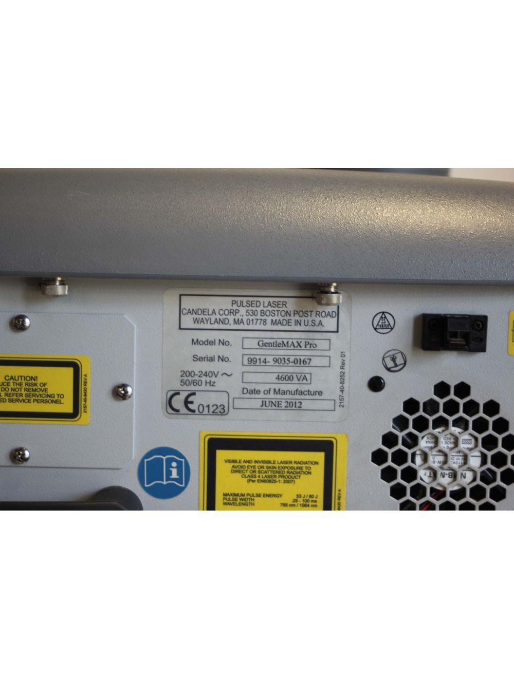 2012 Candela GentleMax GMax Pro YAG Alex 755 1064 Hair Removal Vein Laser & HP Candela