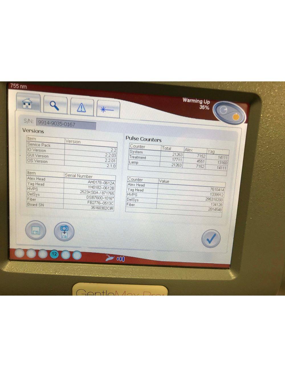 2012 Candela GentleMax GMax Pro YAG Alex 755 1064 Hair Removal Vein Laser & HP Candela