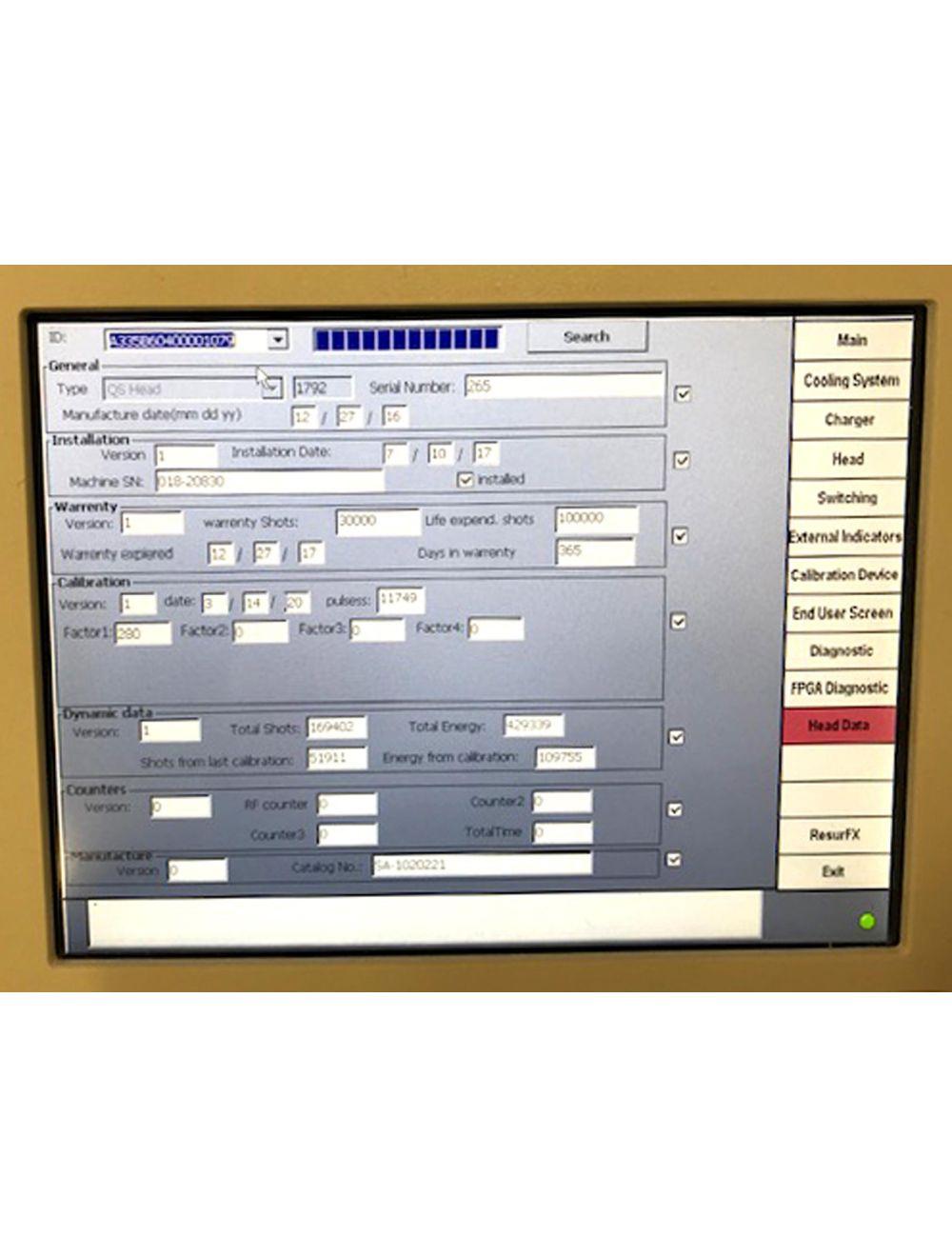 2016 Lumenis M22 QS NdYAG 1064 Laser Tattoo Pigment Lesion Handpiece 170K Shots Lumenis