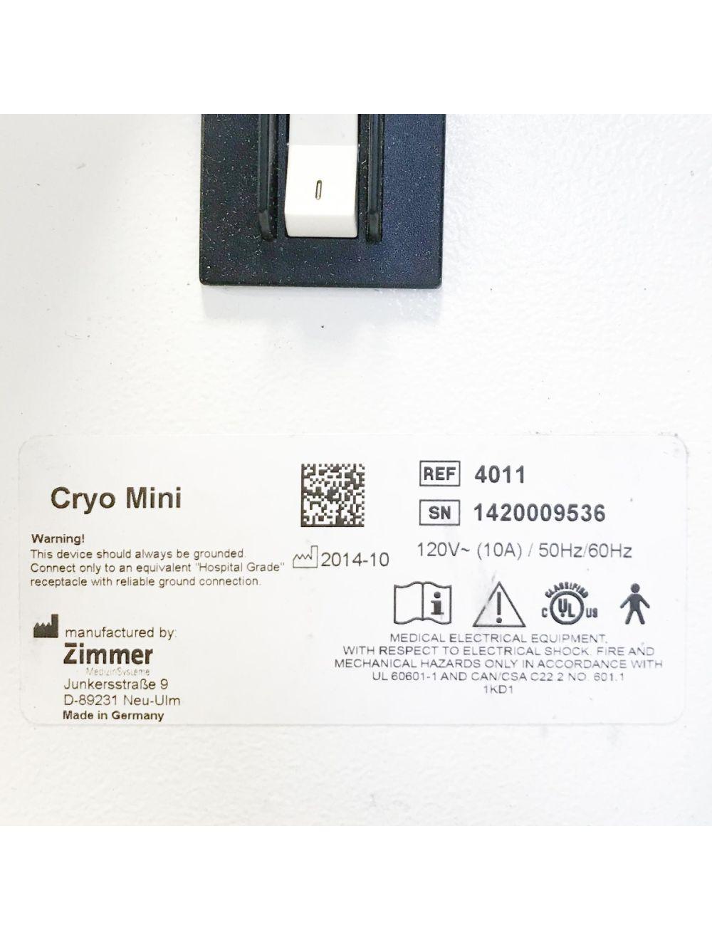 ZIMMER CRYO Mini Chiller Compact Epidermal Cold Air Skin Cooling Cooler 2014