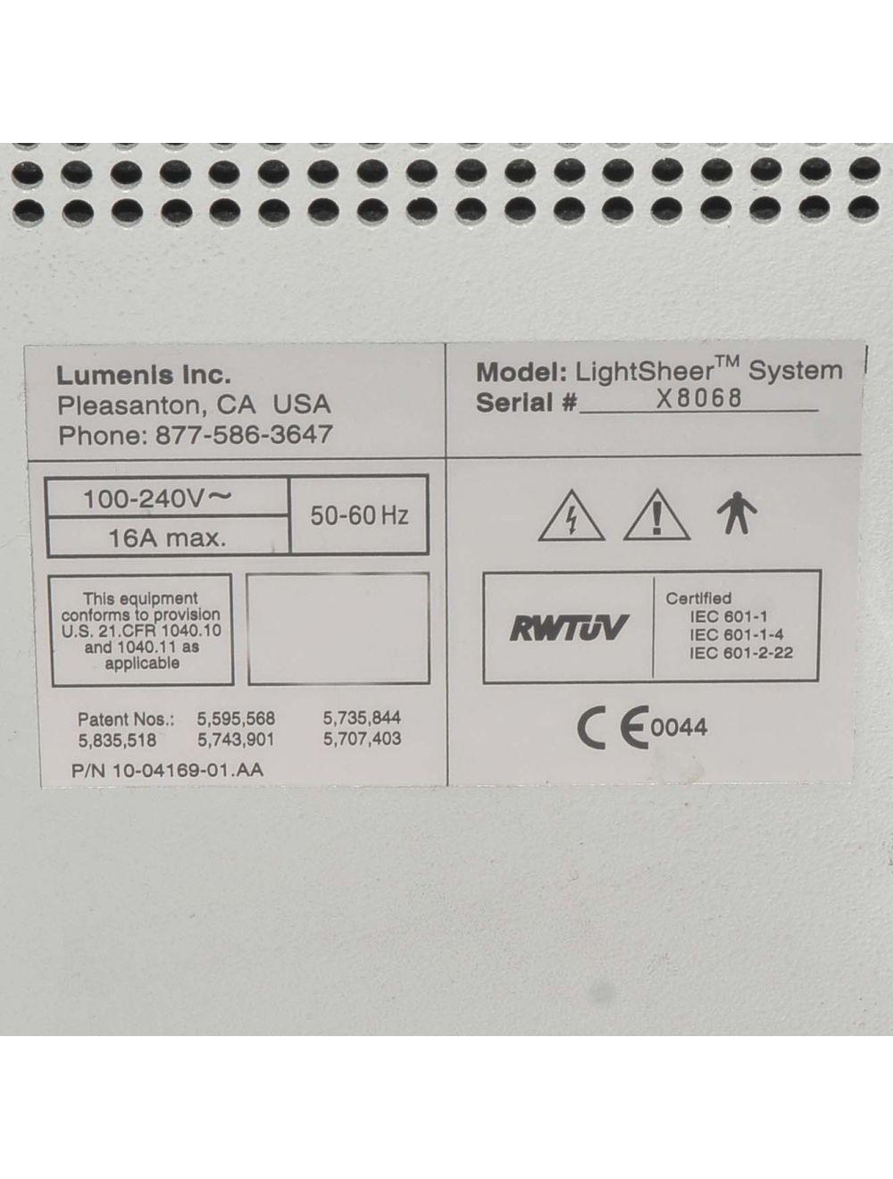 2003 Lumenis LightSheer XC Diode Hair Removal Laser w New 12x12 mm Light Sheer Lumenis