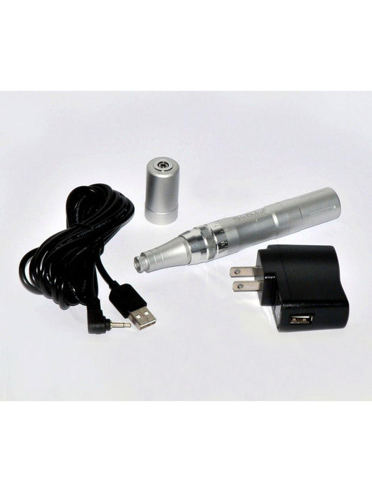 SkinStylus Microneedling Silver Pen &amp; Battery &amp; Charger Set 4-Pin Contact Type