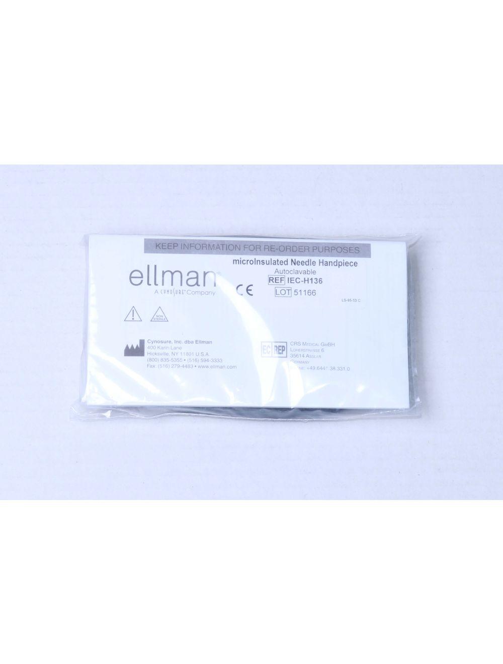 Cynosure Ellman Reusable MicroInsulted Needle Handpiece Micro Insulated IEC-H136 Cynosure