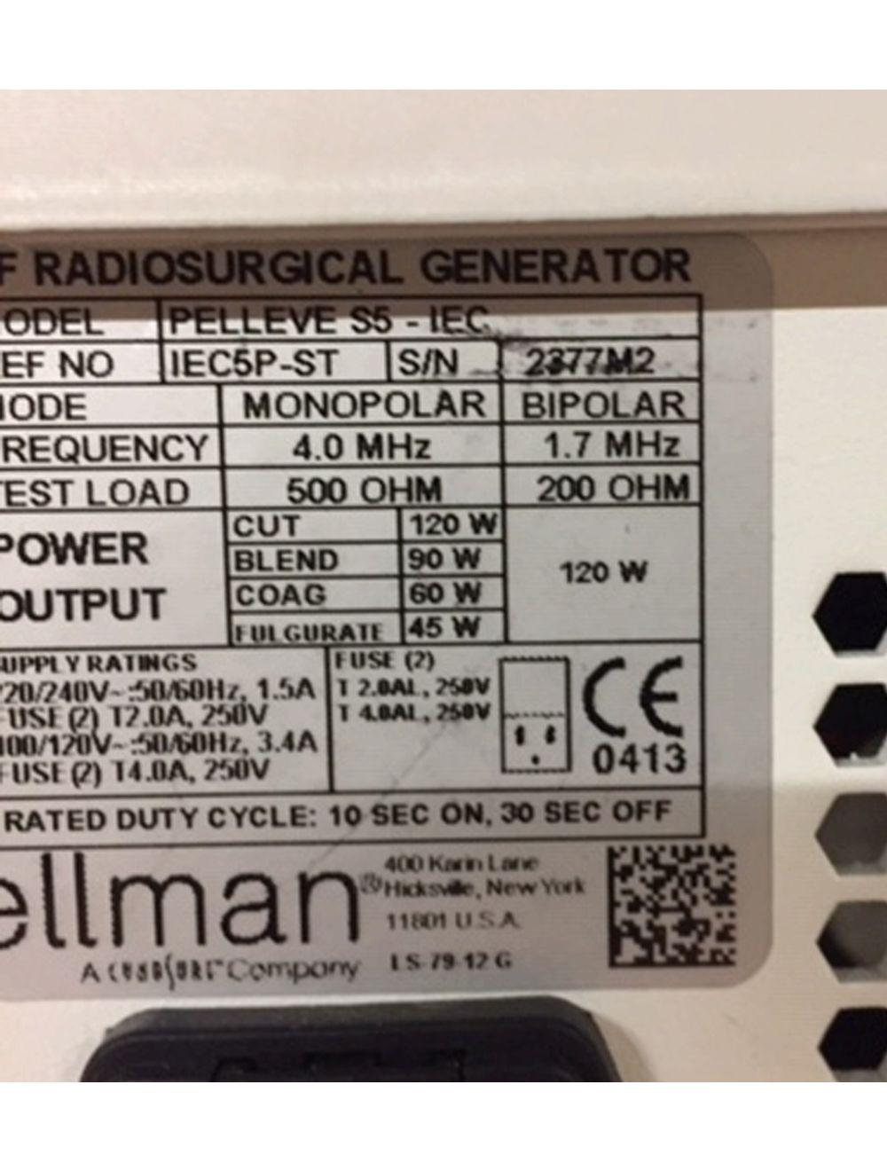 Ellman PELLEVE S5 IEC5P-ST Radiosurgical Radiofrequency Wrinkle Reduction RF Sol International Medical