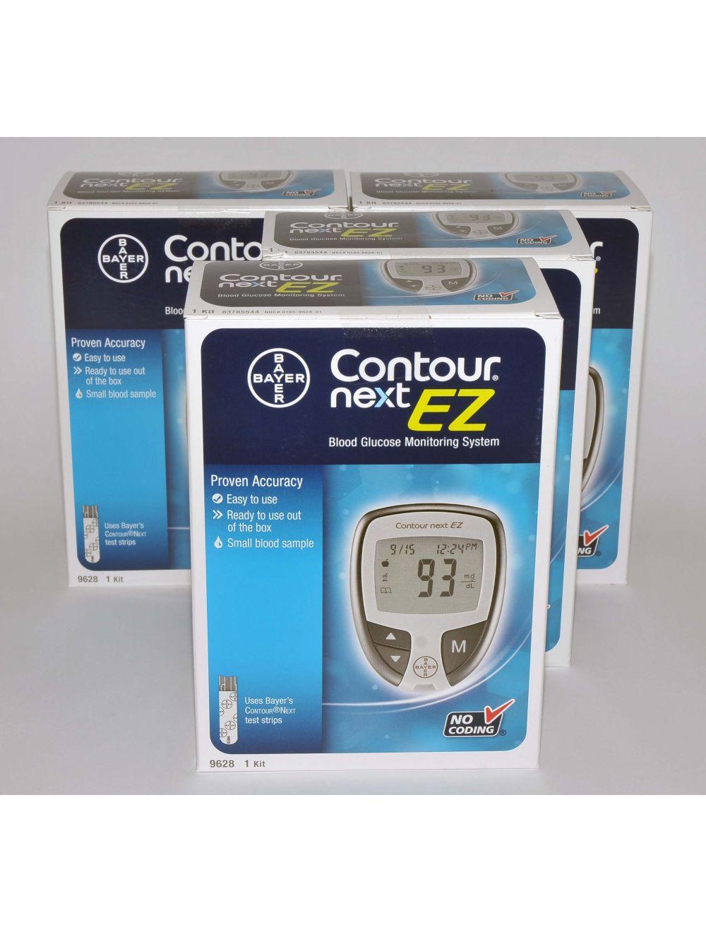 Qty: 4 Bayer Contour Next 9628 EZ Blood Glucose Monitoring System (EXP 03/17) Sol International Medical