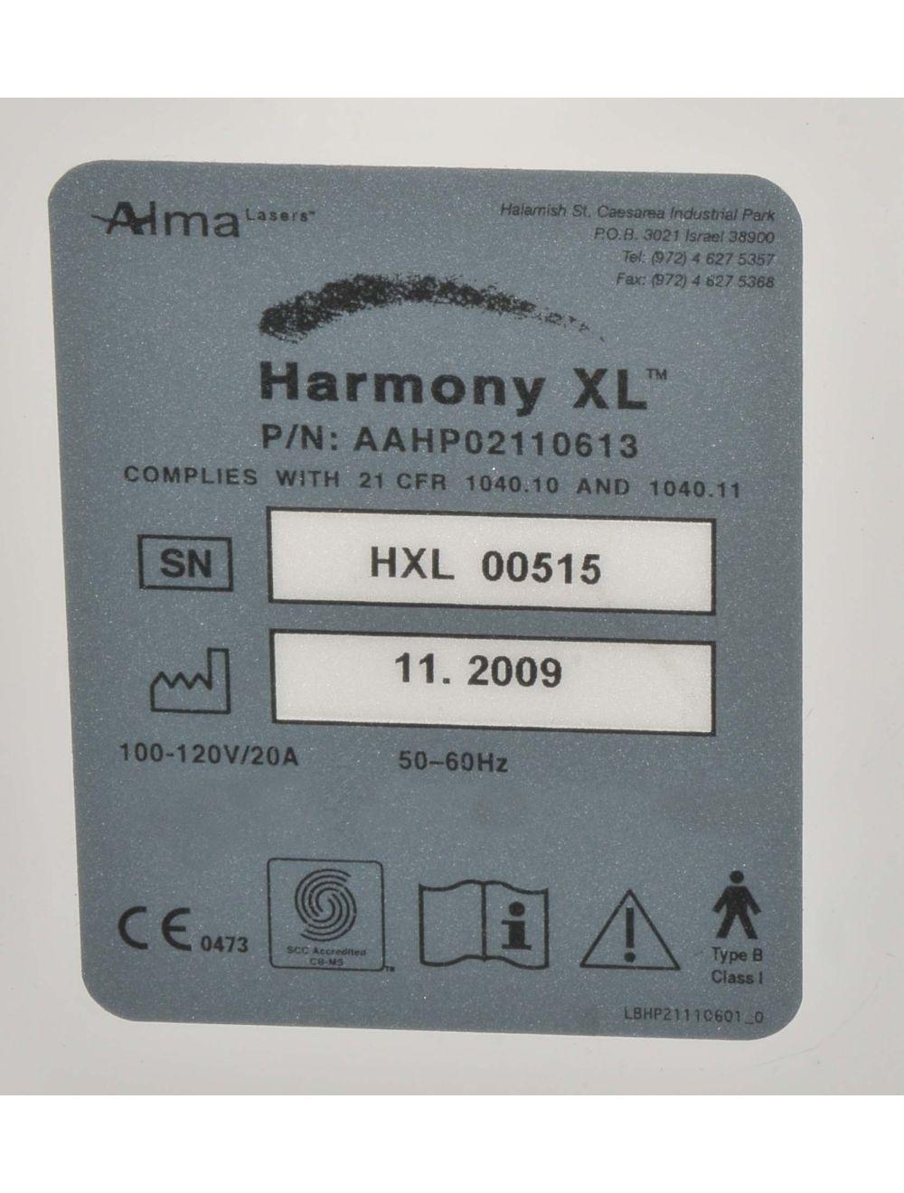 2009 Alma Harmony XL IPL Cosmetic Laser w SHR Hair Removal Handpiece HR