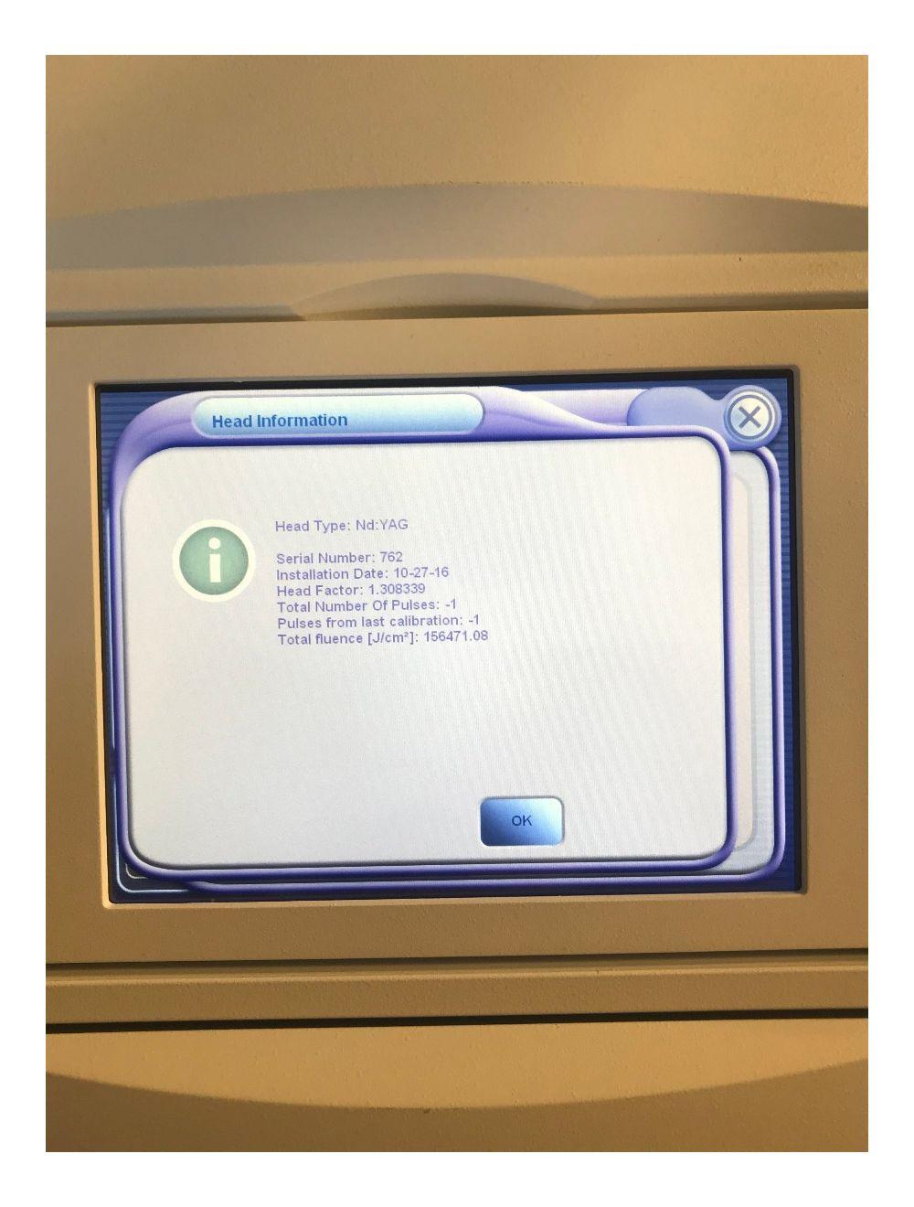 2014 Lumenis M22 Multi-Spot NdYAG 1064 nm Laser Handpiece LOW USE SHOTS RESET Lumenis