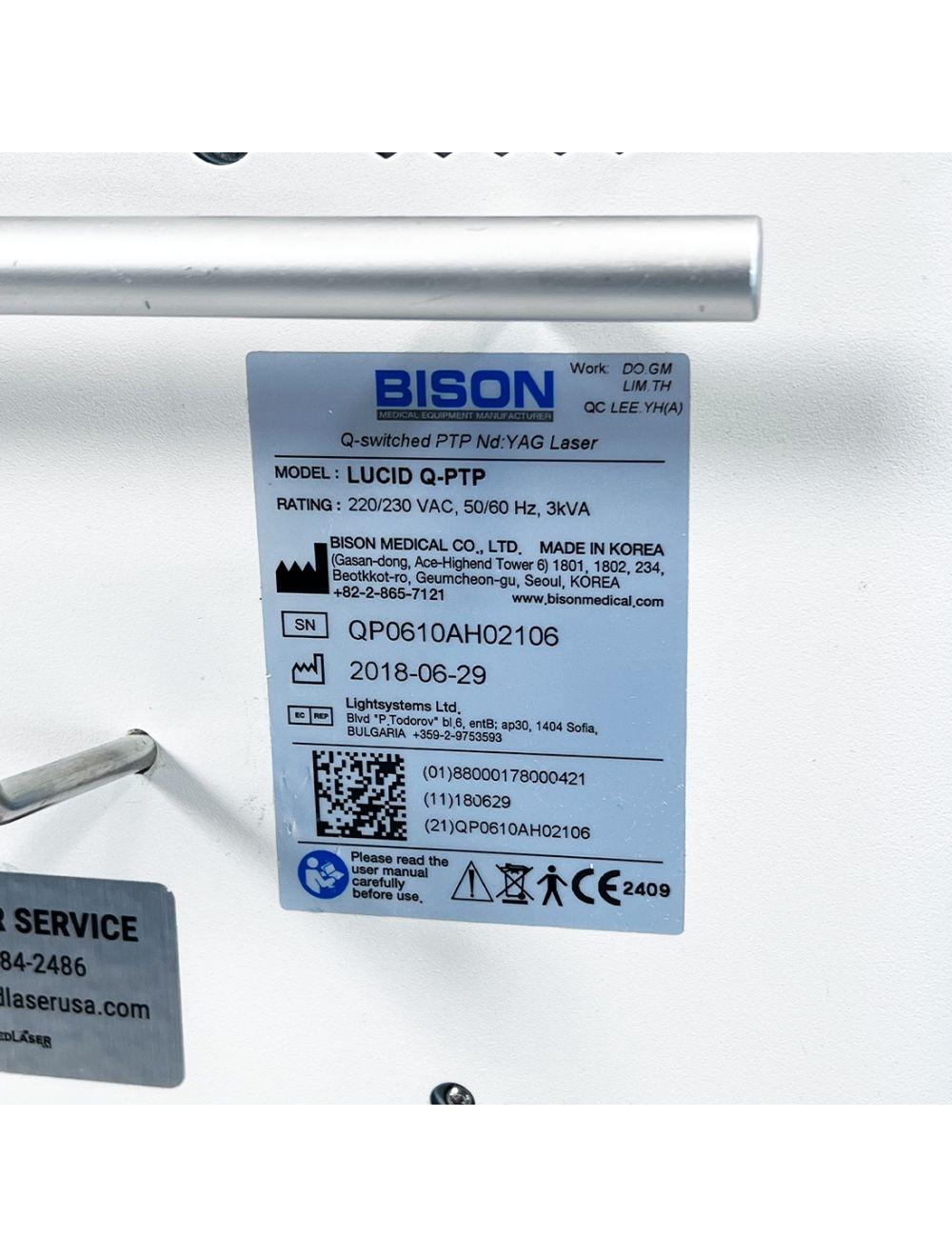 2018 Bison Lucid Q-PTP Nd:YAG Q-Switch Laser System 532nm / 1064nm Sol International Medical