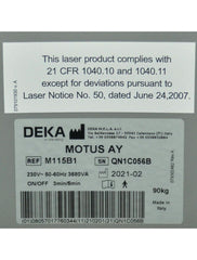 2021 DEKA MotusAY Dual Nd YAG Alex Laser 755 1064 Hair Removal Vascular Motus AY
