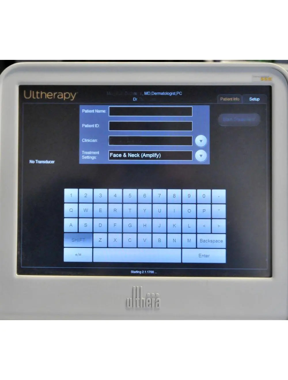 2013 Ulthera Ultherapy DEEPsee Ultrasound Skin Tightening Face Neck Tone UC-1