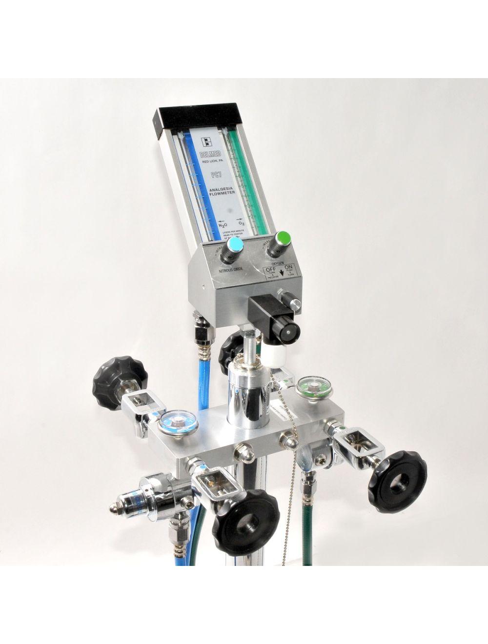 Belmed PC7 Analgesia Flowmeter Nitrous Oxide N2O Oxygen Portable Stand Dental Sol International Medical