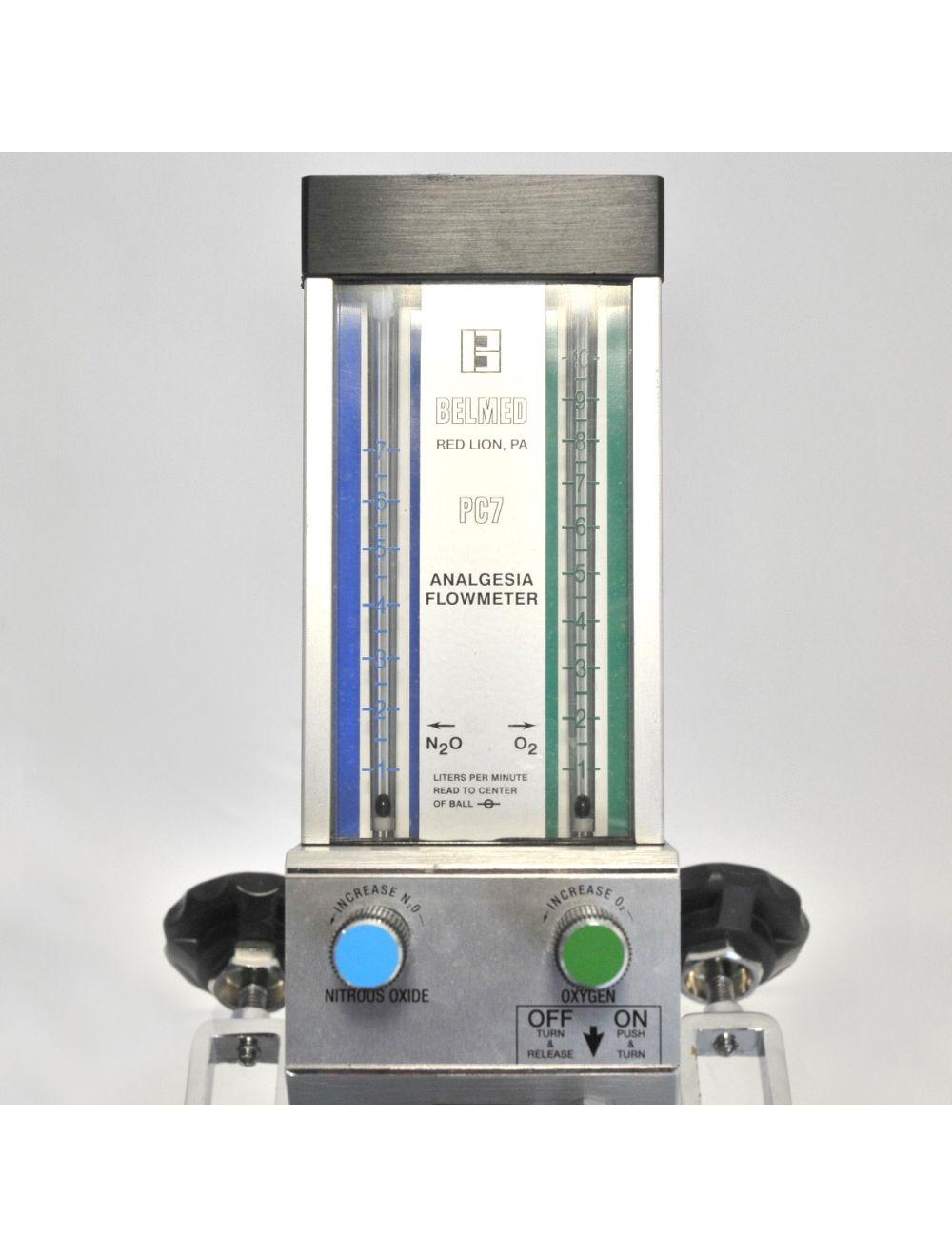 Belmed PC7 Analgesia Flowmeter Nitrous Oxide N2O Oxygen Portable Stand Dental Sol International Medical