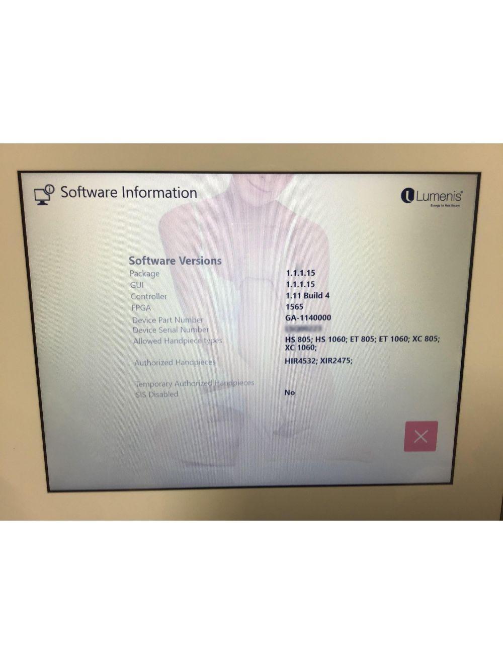 2020 Lumenis LightSheer Quattro Light Sheer XC HS 805 HP Laser Hair Removal LOW