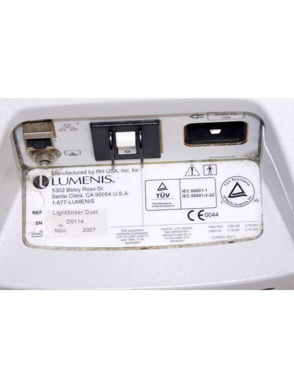2007 Lumenis LightSheer Duet Laser System 810nm Diode HS and ET Hair Removal Lumenis