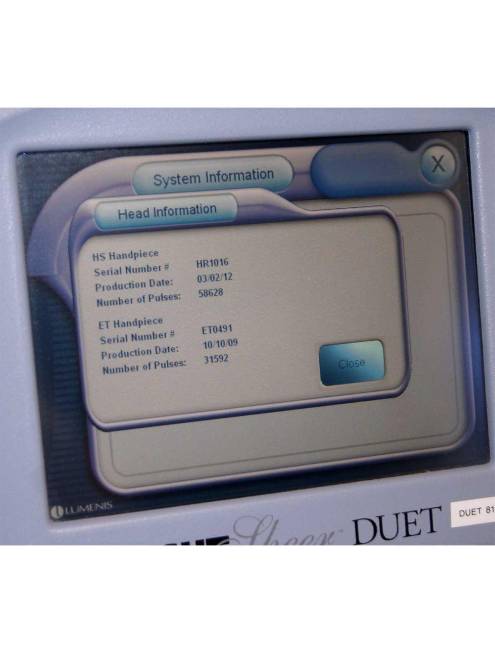 2007 Lumenis LightSheer Duet Laser System 810nm Diode HS and ET Hair Removal Lumenis