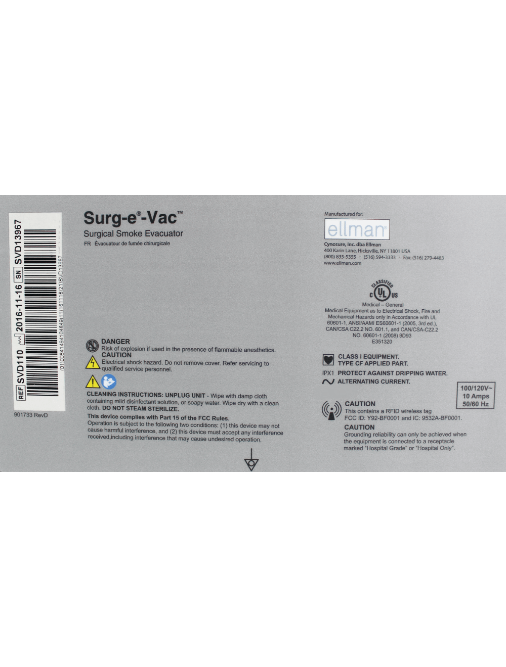 Ellman Surg-e-Vac Smoke Evacuation System with Quadtration Technology Sol International Medical