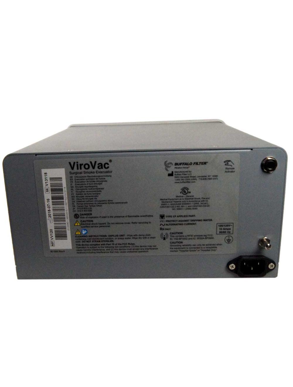 2018 Buffalo Filter ViroVac VV120 Surgical Smoke Plume Evacuator Vacuum Suction