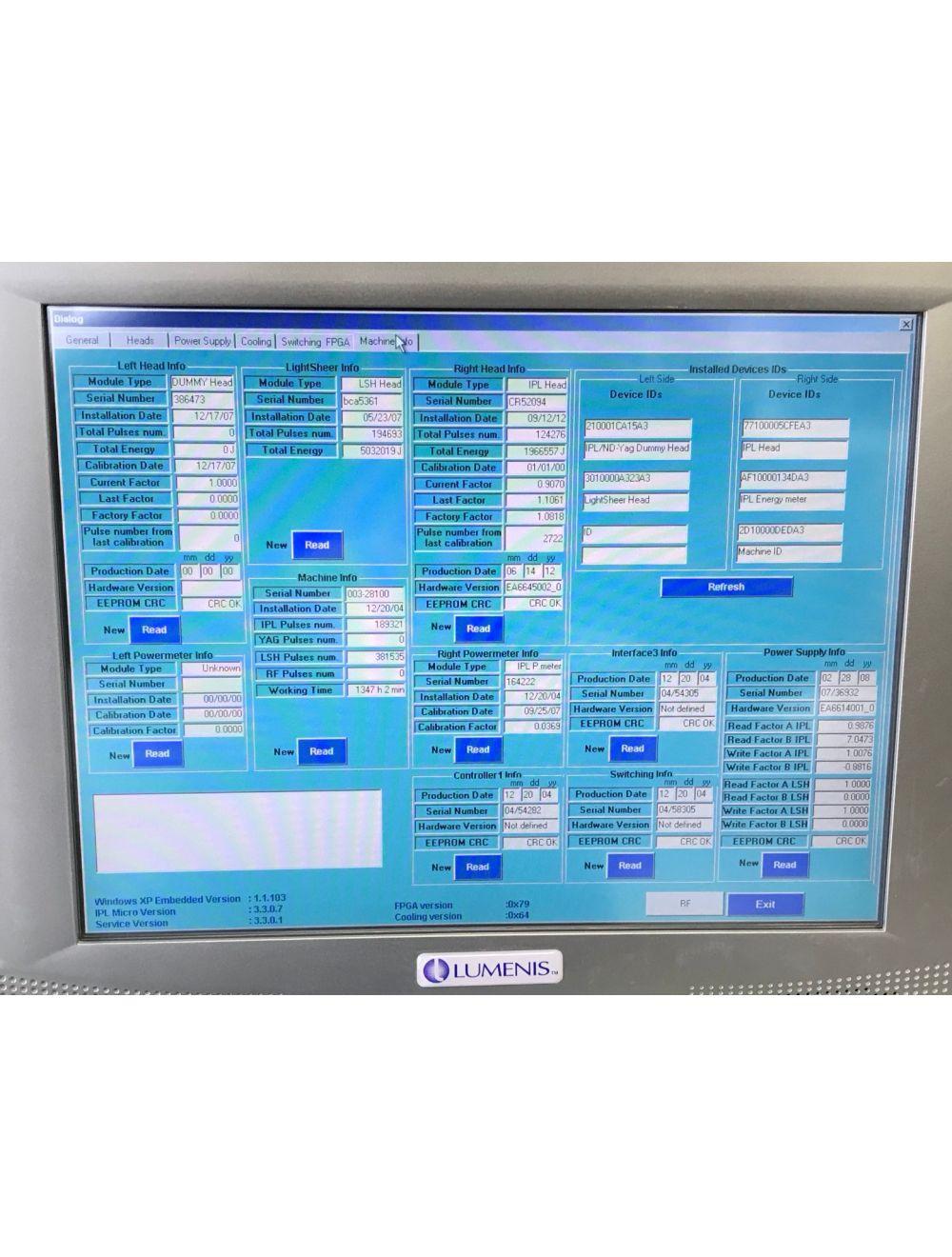 2004 Lumenis Lume One Lume1 LumeOne IPL with 2 handpieces Lumenis
