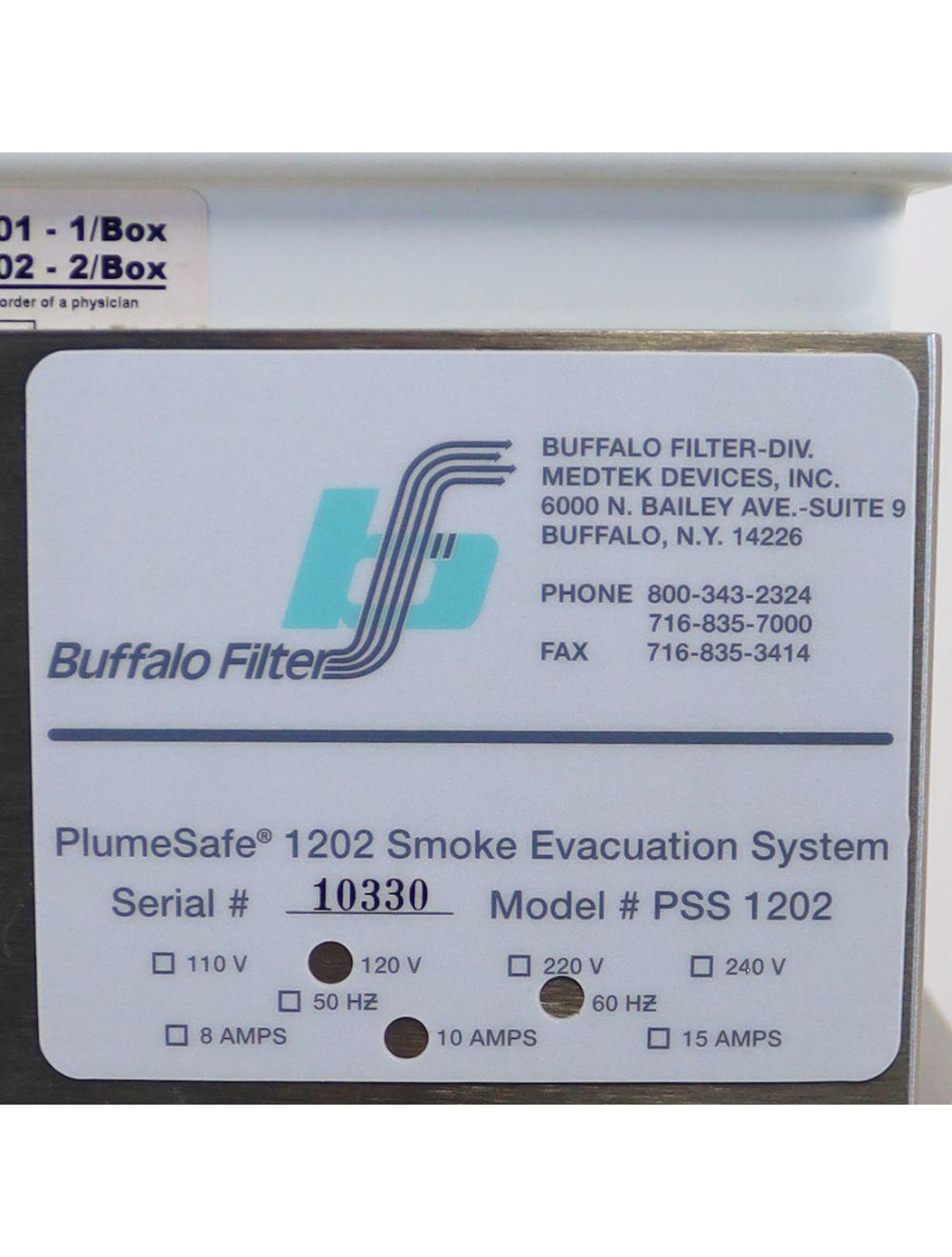 Buffalo Filter PlumeSafe PSS 1202 Smoke Evacuation System Plume Safe w/Cart Sol International Medical