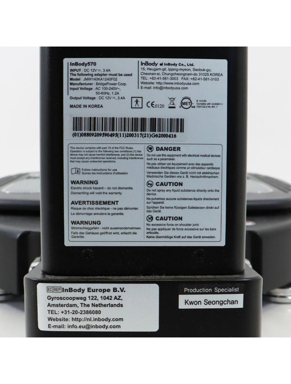 2020 InBody 570 Body Composition Analyzer Body Fat, Muscle Mass, BMR, Body Water